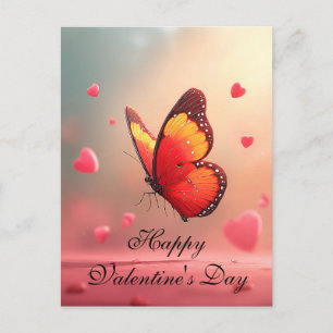 Postal Mariposa Romántica Día de San Valentín