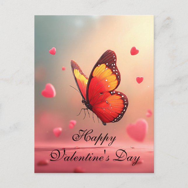 Postal Mariposa Romántica Día de San Valentín (Anverso)