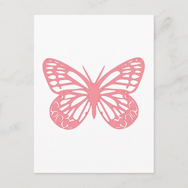 Postal Mariposa rosa (Anverso)