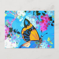 Mariposa rosa y azul