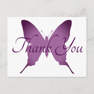 Postal Mariposa Silueta de Ombre Morado Gracias