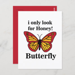 Postal Mariposa Sólo Busco Mariposa De Miel
