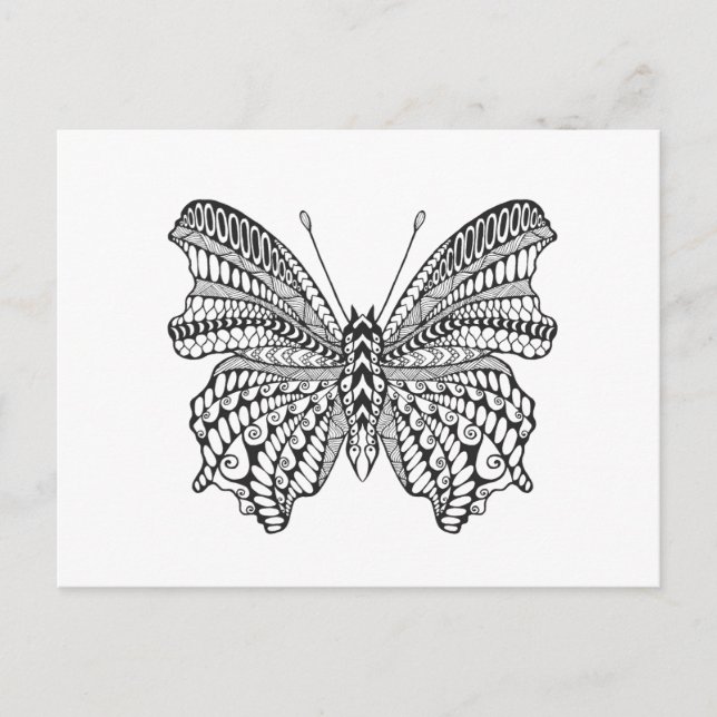 Postal Mariposa tropical inspirada (Anverso)