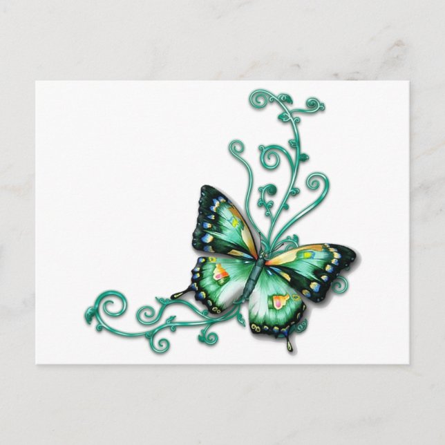 Postal mariposa verde (Anverso)