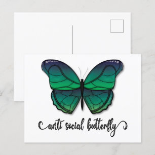Postal Mariposa verde antisocial