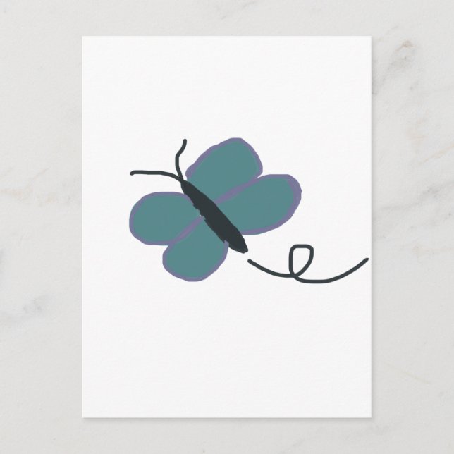 Postal Mariposa verde azulada Y Púrpura (Anverso)