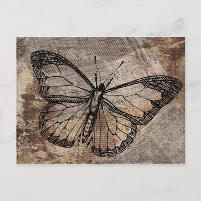 Postal Mariposa vintage (Anverso)