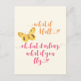 Postal Mariposa ¿Y si me caigo? - Cita Inspiradora