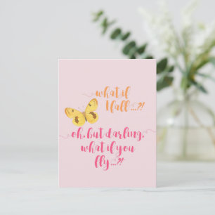 Postal Mariposa ¿Y si me caigo? - Cita Inspiradora