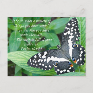 Postal Mariposa y versos de la Biblia