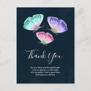 Postal Mariposas Acuarela Coloridas Lindas Gracias