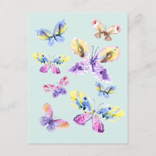 Postal Mariposas acuáticas arte Postcard