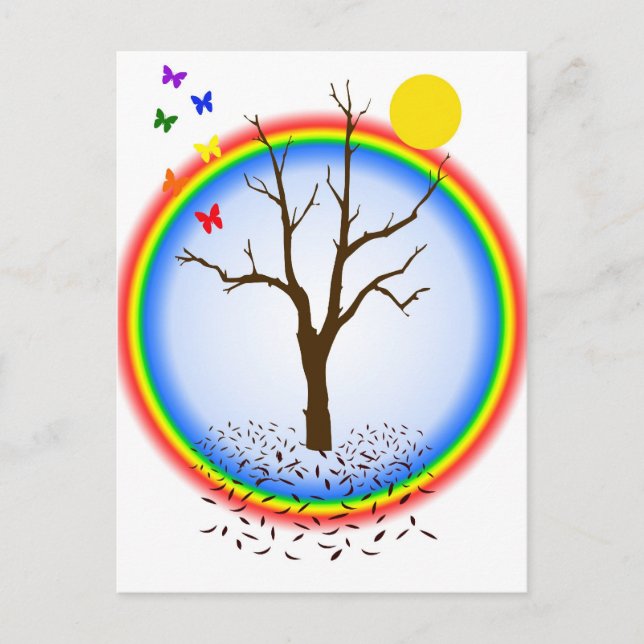 Postal Mariposas arcoiris (Anverso)
