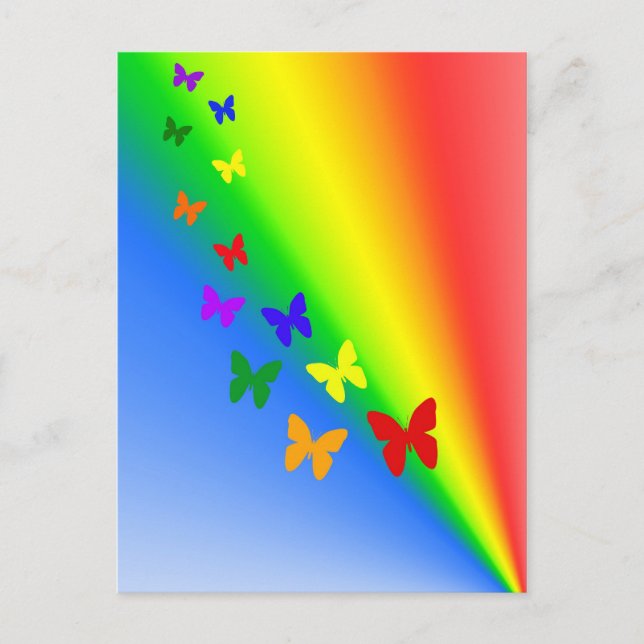 Postal Mariposas arcoiris (Anverso)