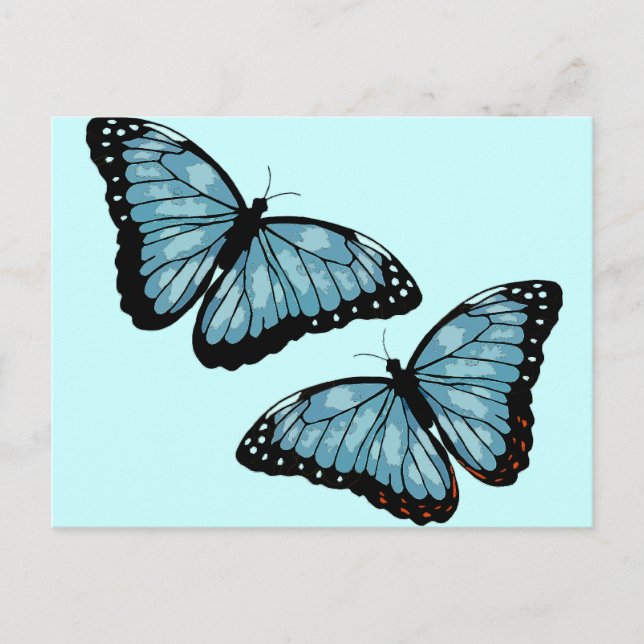 Postal Mariposas Azul Artsy (Anverso)