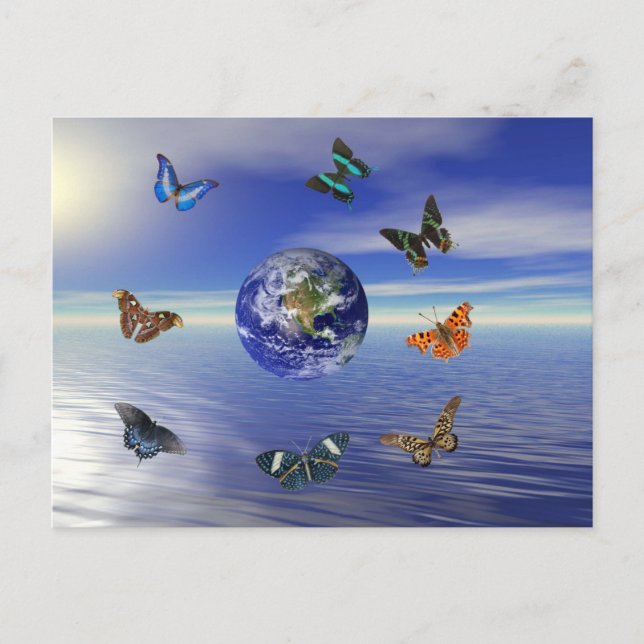 Postal Mariposas Blue Earth (Anverso)