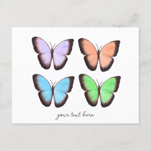 Postal Mariposas de Bonito de texto de personalizado