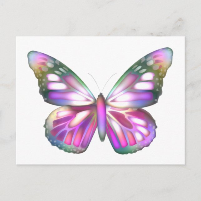 Postal Mariposas de colores (Anverso)