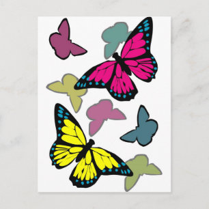 Postal Mariposas de colores vivos