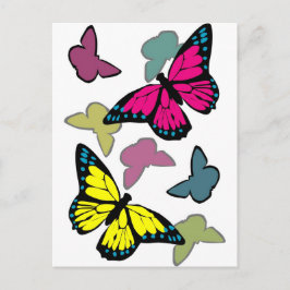 Postal Mariposas de colores vivos