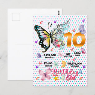 Postal Mariposas de dos dígitos 10 años Mariposas viejas 