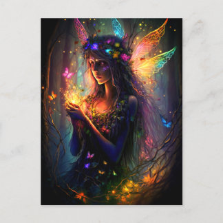 Postal Mariposas de fantasía mágicas de hadas encantadas