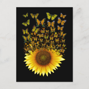 Postal Mariposas de Girasol Mujeres Chicas Floral Maripos