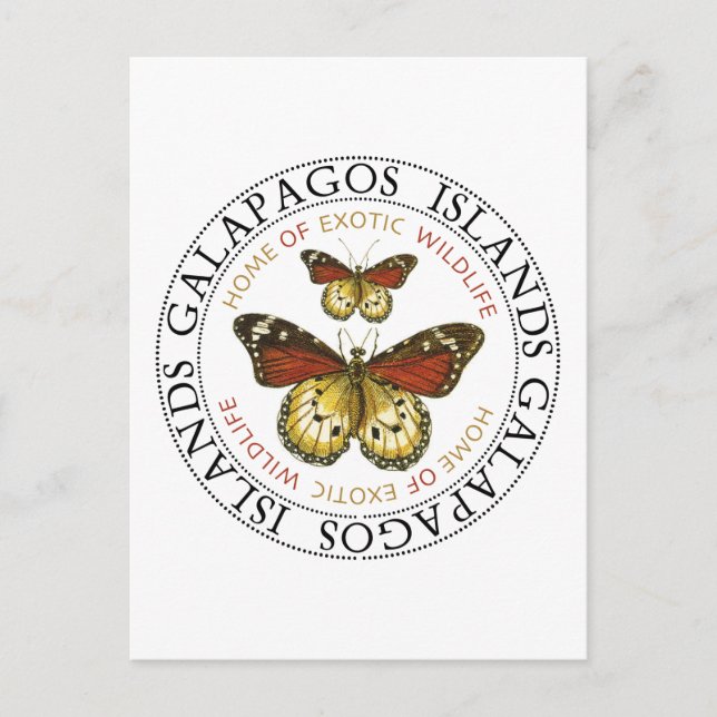 Postal Mariposas de las Islas Galápagos (Anverso)