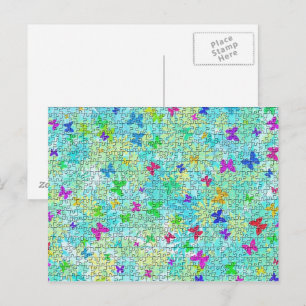 Postal Mariposas de rompecabezas y dias coloridas por STa