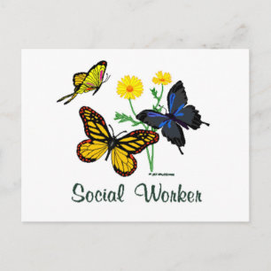 Postal Mariposas de trabajadores sociales