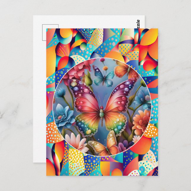 Postal Mariposas de verano (Anverso / Reverso)