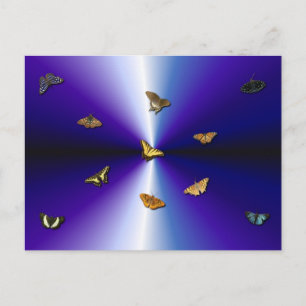 Postal Mariposas en arco iris violeta