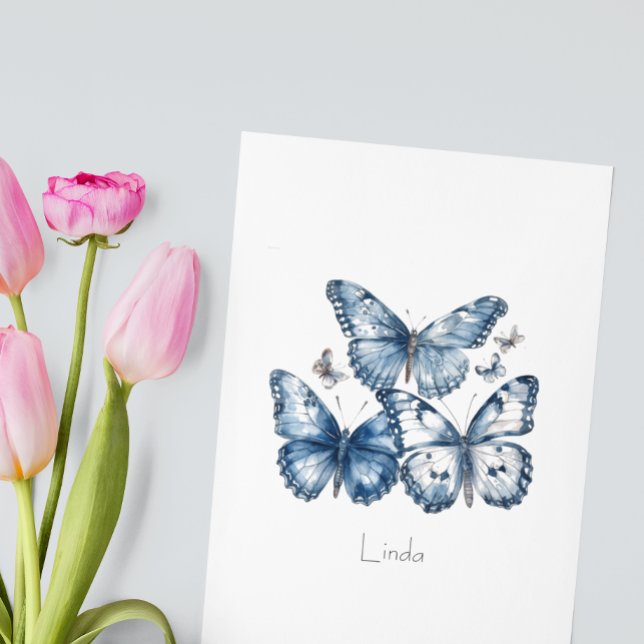 Postal Mariposas en azul Delft (Subido por el creador)