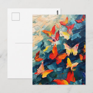 Postal Mariposas en Movimiento – Vuelo Abstracto Expresiv