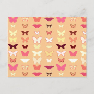 Postal Mariposas, naranjas, amarillas y corales