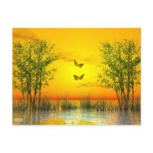 Mariposas por puesta de sol - procesado 3D