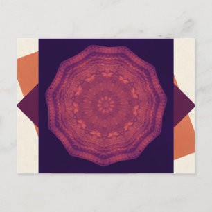 Postal Mariposas Purple Sunset Kaleidoscope Mandala