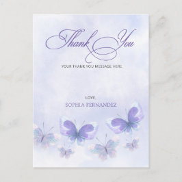 Postal Mariposas Púrpura Quinceanera Gracias