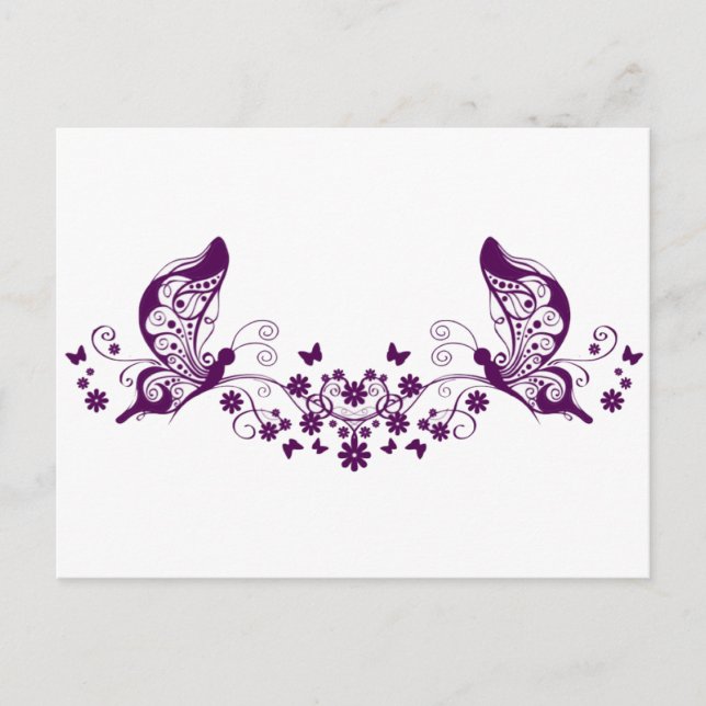 Postal Mariposas púrpuras (Anverso)