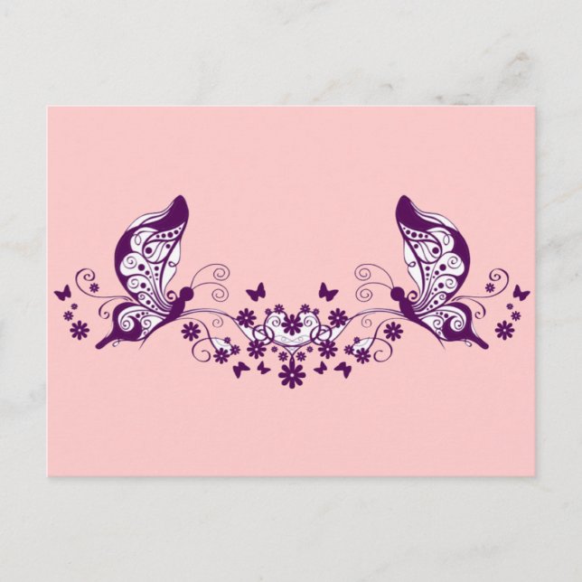 Postal Mariposas púrpuras (Anverso)