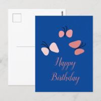 Mariposas rosadas flotantes Feliz cumpleaños