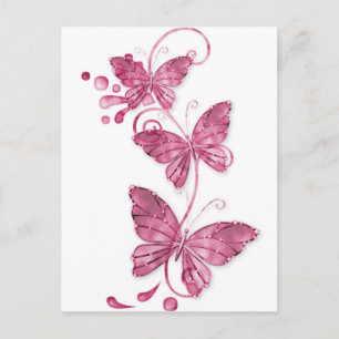 Postal mariposas rosas