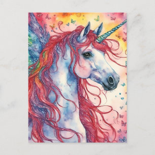 Postal Mariposas Unicorn Pegasus