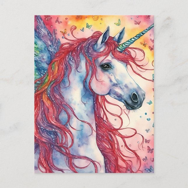 Postal Mariposas Unicorn Pegasus (Anverso)