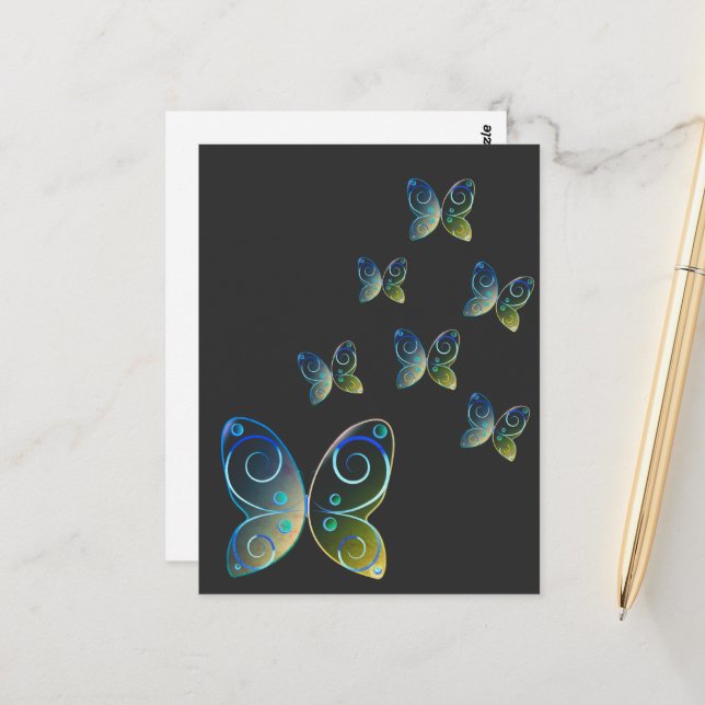 Postal mariposas voladoras naturaleza hoodie (Anverso/Reverso In Situ)