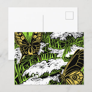 Postal Mariposas y encaje de la Reina Ana