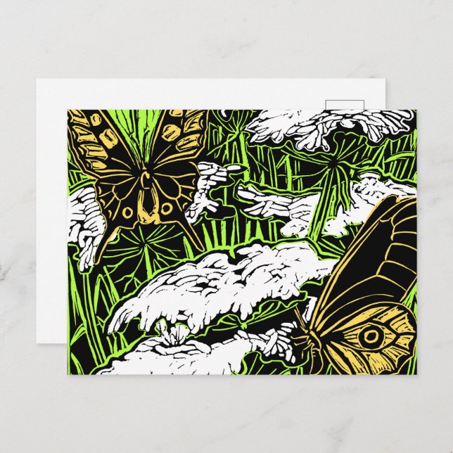 Postal Mariposas y encaje de la Reina Ana (Anverso / Reverso)