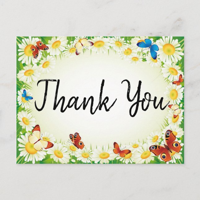 Postal Mariposas y margaritas (Anverso)