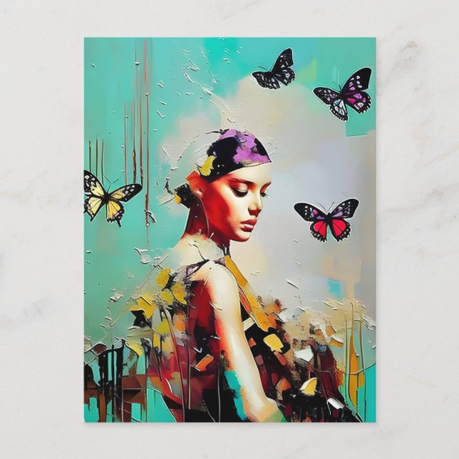 Postal Mariposas y mujeres (Anverso)