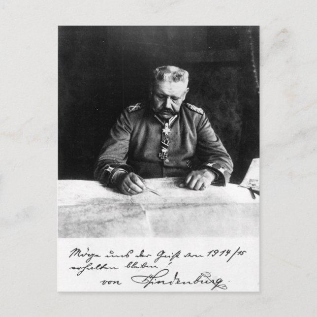 Postal Mariscal Paul von Hindenburg, 1914 (Anverso)
